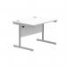 Astin Rectangular Single Upright Cantilever Desk 800x800x730mm White/Silver KF800051 KF800051