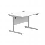 Astin Rectangular Single Upright Cantilever Desk 800x800x730mm WhiteSilver KF800051 KF800051