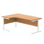 Astin Radial Left Hand Single Upright Desk 1800x1200x730mm Beech/White KF800052 KF800052