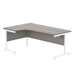 Astin Radial Left Hand Single Upright Desk 1800x1200x730mm Grey/White KF800053 KF800053