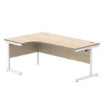 Astin Radial Left Hand Single Upright Desk 1800x1200x730mm Oak/White KF800054 KF800054