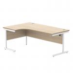 Astin Radial Left Hand Single Upright Desk 1800x1200x730mm OakWhite KF800054 KF800054