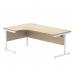 Astin Radial Left Hand Single Upright Desk 1800x1200x730mm OakWhite KF800054 KF800054