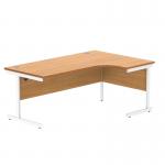 Astin Radial Right Hand Single Upright Desk 1800x1200x730mm Beech/White KF800056 KF800056