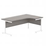 Astin Radial Right Hand Single Upright Desk 1800x1200x730mm Grey Oak/White KF800057 KF800057