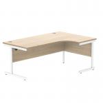 Astin Radial Right Hand Single Upright Desk 1800x1200x730mm Oak/White KF800058 KF800058