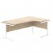 Astin Radial Right Hand Single Upright Desk 1800x1200x730mm OakWhite KF800058 KF800058