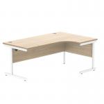 Astin Radial Right Hand Single Upright Desk 1800x1200x730mm OakWhite KF800058 KF800058