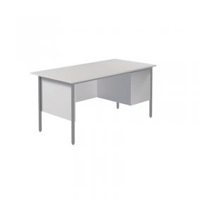 Serrion Rectangular 2 Drawer Pedestal 4 Leg Desk 1500x750x730mm White KF800059 KF800059