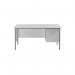 Serrion Rectangular 2 Drawer Pedestal 4 Leg Desk 1500x750x730mm White KF800059 KF800059