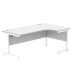 Astin Radial Right Hand Single Upright Desk 1800x1200x730mm White/White KF800060 KF800060