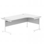 Astin Radial Right Hand Single Upright Desk 1800x1200x730mm White/White KF800060 KF800060