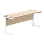 Astin Rectangular Single Upright Cantilever Desk 1800x600x730mm Oak/White KF800063 KF800063