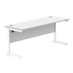 Astin Rectangular Single Upright Cantilever Desk 1800x600x730mm White/White KF800064 KF800064