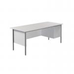 Serrion Rectangular 2 Drawer Pedestal 4 Leg Desk 1800x750x730mm White KF800065 KF800065