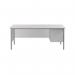Serrion Rectangular 2 Drawer Pedestal 4 Leg Desk 1800x750x730mm White KF800065 KF800065