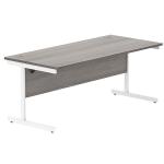 Astin Rectangular Single Upright Cantilever Desk 1800x800x730mm Grey Oak/White KF800067 KF800067