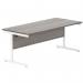 Astin Rectangular Single Upright Cantilever Desk 1800x800x730mm Grey OakWhite KF800067 KF800067