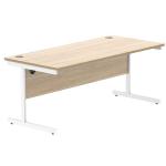 Astin Rectangular Single Upright Cantilever Desk 1800x800x730mm Oak/White KF800068 KF800068