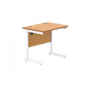 Astin Rectangular Single Upright Cantilever Desk 800x600x730mm Beech/White KF800070 KF800070