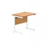 Astin Rectangular Single Upright Cantilever Desk 800x600x730mm Beech/White KF800070 KF800070