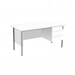 Serrion Rectangular 3 Drawer Pedestal 4 Leg Desk 1500x750x730mm White KF800071 KF800071