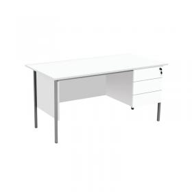 VOW 5 Star Modara Desk 3 Drw Fixed Pedestal 1500x730mm White KF800071 KF800071
