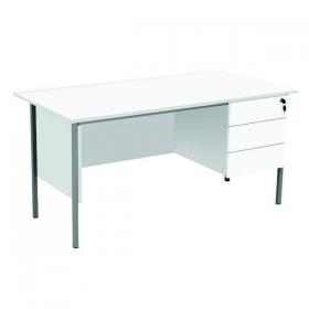 Serrion Rectangular 3 Drawer Pedestal 4 Leg Desk 1500x750x730mm White KF800071 KF800071