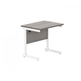Astin Rectangular Single Upright Cantilever Desk 800x600x730mm Grey Oak/White KF800072 KF800072