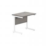 Astin Rectangular Single Upright Cantilever Desk 800x600x730mm Grey OakWhite KF800072 KF800072