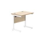 Astin Rectangular Single Upright Cantilever Desk 800x600x730mm Oak/White KF800073 KF800073
