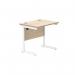 Astin Rectangular Single Upright Cantilever Desk 800x600x730mm OakWhite KF800073 KF800073