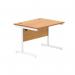 Astin Rectangular Single Upright Cantilever Desk 800x800x730mm Beech/White KF800075 KF800075