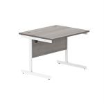 Astin Rectangular Single Upright Cantilever Desk 800x800x730mm Grey Oak/White KF800076 KF800076
