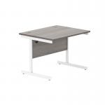 Astin Rectangular Single Upright Cantilever Desk 800x800x730mm Grey OakWhite KF800076 KF800076