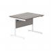 Astin Rectangular Single Upright Cantilever Desk 800x800x730mm Grey OakWhite KF800076 KF800076