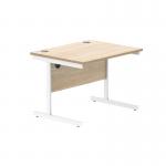 Astin Rectangular Single Upright Cantilever Desk 800x800x730mm OakWhite KF800077 KF800077