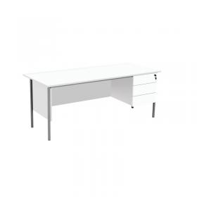 Serrion Rectangular 3 Drawer Pedestal 4 Leg Desk 1800x750x730mm White KF800087 KF800087