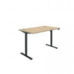 Polaris Single Motor SitStand Desk 1400x800 OakBlack KF800092 KF800092