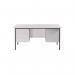 Serrion Rectangular Double Pedestal 4 Leg Desk 1500x750x730mm White KF800093 KF800093