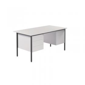 VOW 5 Star Modara Desk 23 Drw Fixed Pedestal 1500x730mm White KF800093 KF800093
