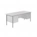 Serrion Rectangular Double Pedestal 4 Leg Desk 1800x750x730mm White KF800108 KF800108