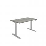 Polaris Dual Motor SitStand Desk 1400x800 Grey OakSilver KF800114 KF800114
