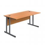 Serrion Twin Upright Desk 1600x800x730mm BeechSilver KF800229 KF800229