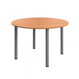 5 Star Modara Round Pole Leg Meeting Table 1200x730mm Beech KF800234 KF800234