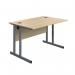 Serrion Twin Upright Desk 1200x800x730mm OakSilver KF800252 KF800252