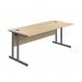 Serrion Twin Upright Desk 1800x800x730mm OakSilver KF800255 KF800255