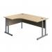 Serrion Twin Upright Left Hand Corner Desk 1600x1200x730mm OakSilver KF800256 KF800256