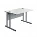 Serrion Twin Upright Desk 1200x800x730mm WhiteSilver KF800273 KF800273