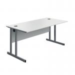 Serrion Twin Upright Desk 1600x800x730mm WhiteSilver KF800275 KF800275